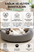 Premium Kedi ve Köpek Yatağı, Yıkanabilir, Kaydırmaz Tabanlı, Peluş Wellsoft Kumaş Yatak