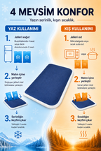 4 Mevsim Kedi ve Köpek Matı, 40x60 cm | Sıcak & Soğuk Kullanılabilen Jel Dolgulu Minder Yatak - Lacivert