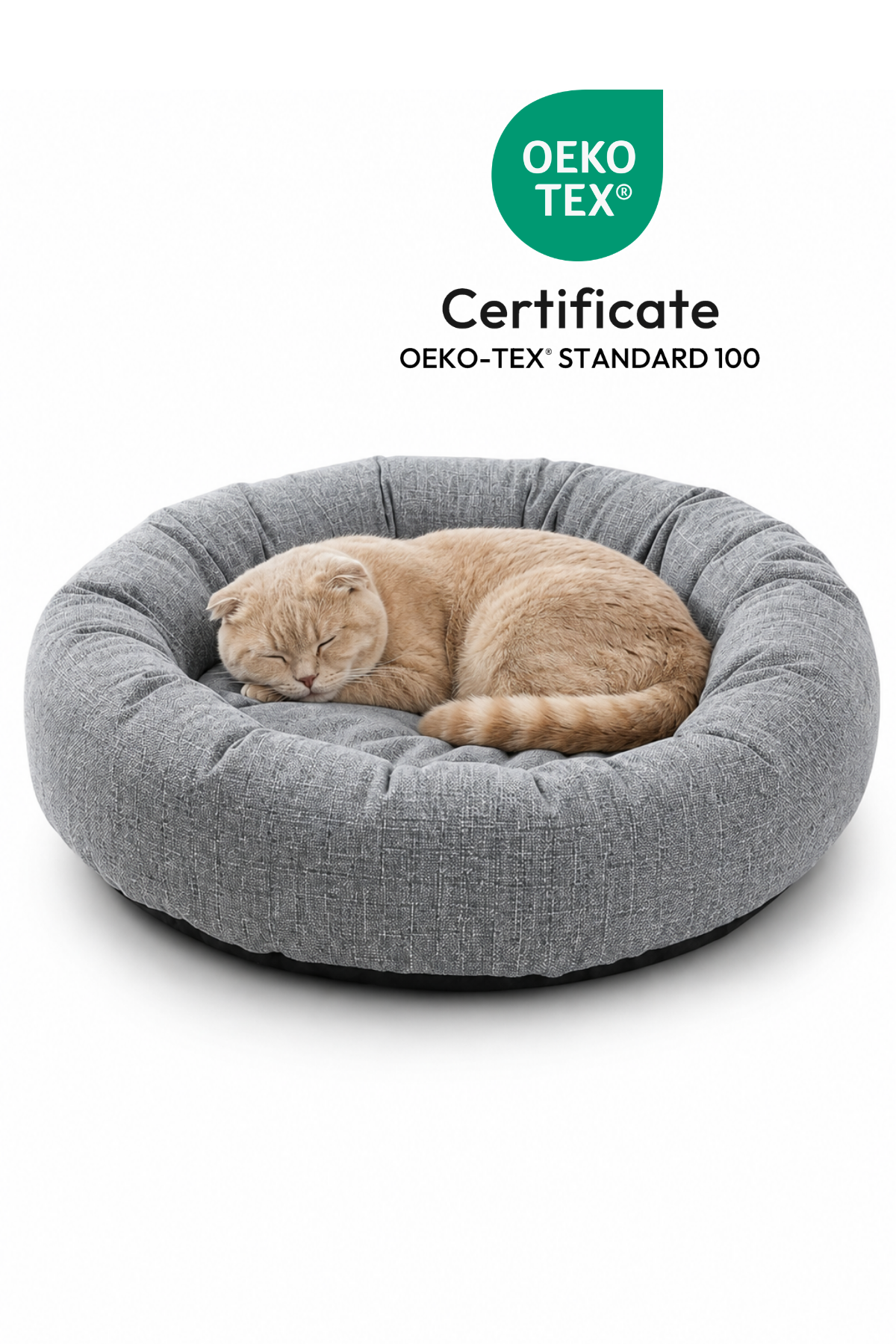 Premium Kedi ve Köpek Yatağı, Yıkanabilir, Kaydırmaz Tabanlı, Peluş Wellsoft Kumaş Yatak