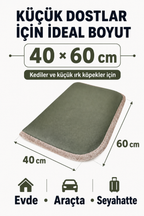 4 Mevsim Kedi ve Köpek Matı, 40x60 cm | Sıcak & Soğuk Kullanılabilen Jel Dolgulu Minder Yatak - Haki