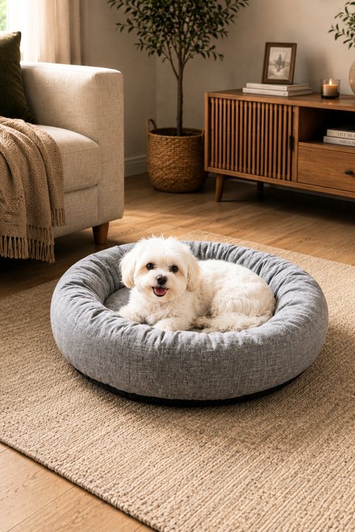 Premium Kedi ve Köpek Yatağı, Yıkanabilir, Kaydırmaz Tabanlı, Peluş Wellsoft Kumaş Yatak