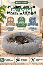 Premium Kedi ve Köpek Yatağı, Yıkanabilir, Kaydırmaz Tabanlı, Peluş Wellsoft Kumaş Yatak