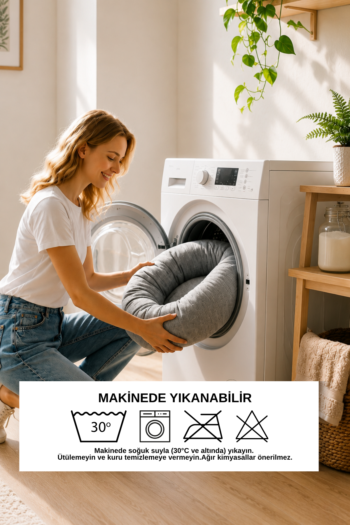 Premium Kedi ve Köpek Yatağı, Yıkanabilir, Kaydırmaz Tabanlı, Peluş Wellsoft Kumaş Yatak