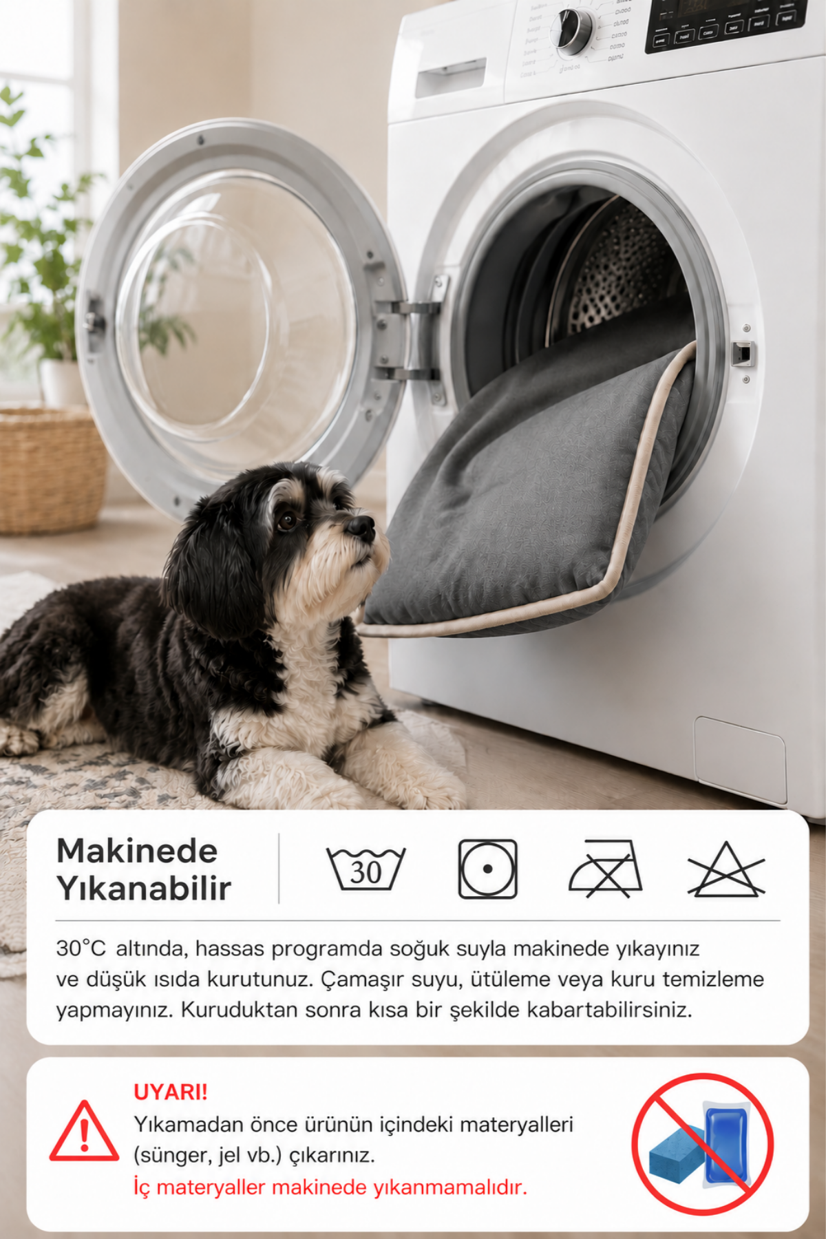 Serinletici Mat 40x60 cm, 4 Mevsim Kedi ve Köpek Matı | Sıcak & Soğuk Kullanılabilen Jel Dolgulu Minder Yatak - Gri