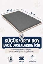 Serinletici Mat 40x60 cm, 4 Mevsim Kedi ve Köpek Matı | Sıcak & Soğuk Kullanılabilen Jel Dolgulu Minder Yatak - Gri
