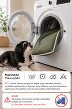 Serinletici Mat 40x60 cm, 4 Mevsim Kedi ve Köpek Matı | Sıcak & Soğuk Kullanılabilen Jel Dolgulu Minder Yatak - Haki