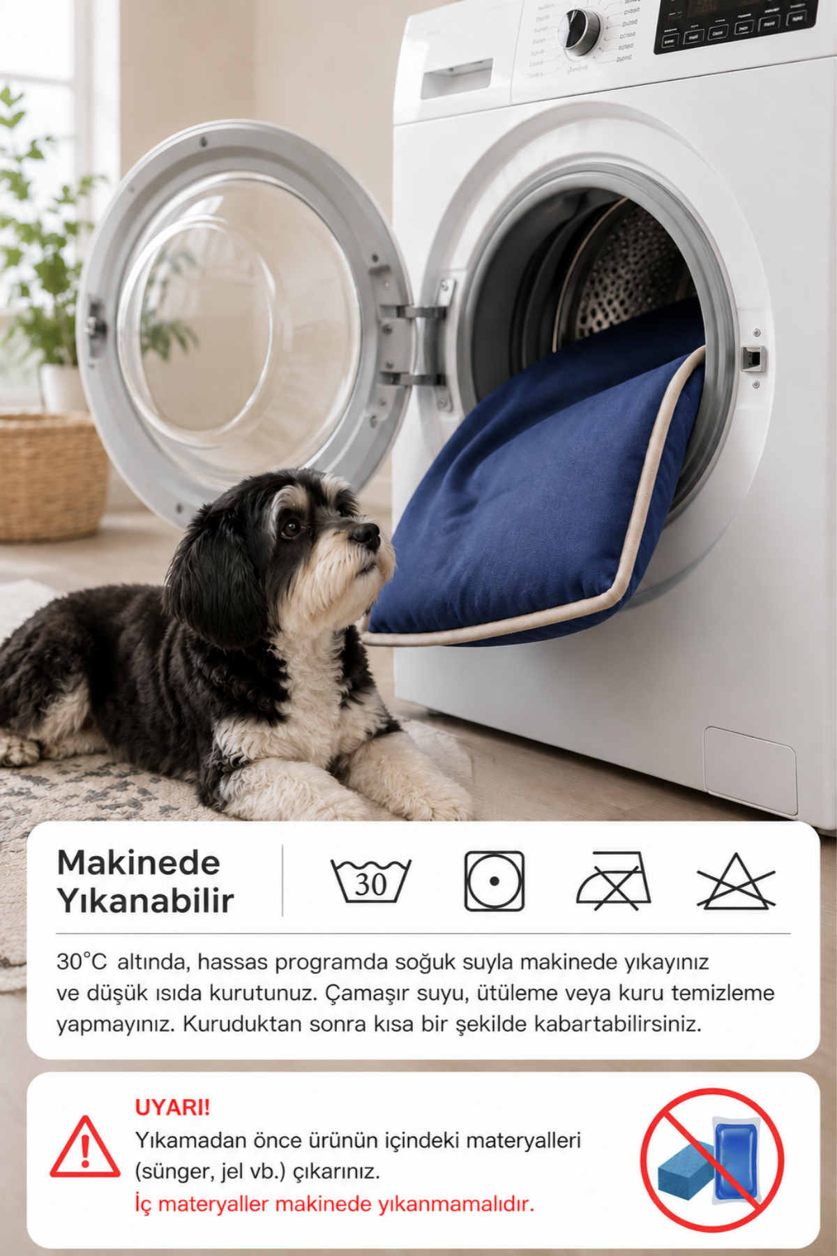 Serinletici Mat 40x60 cm, 4 Mevsim Kedi ve Köpek Matı | Sıcak & Soğuk Kullanılabilen Jel Dolgulu Minder Yatak - Lacivert